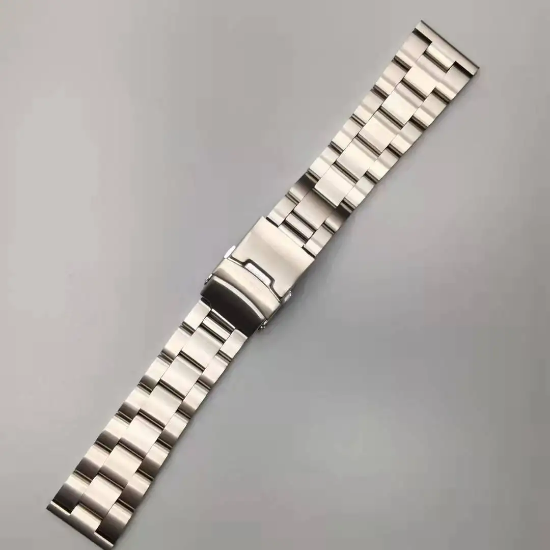 18mm 20mm 22mm 24mm 316L Stainless Steel Straight End Solid Buckle Watch Band Strap Bracelet Suitable For All Watches