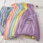 Женская хлопковая толстовка с капюшоном, зимняя Толстовка с принтом на заказ, повседневный свободный джемпер, пуловер, куртка с индивидуальным узором