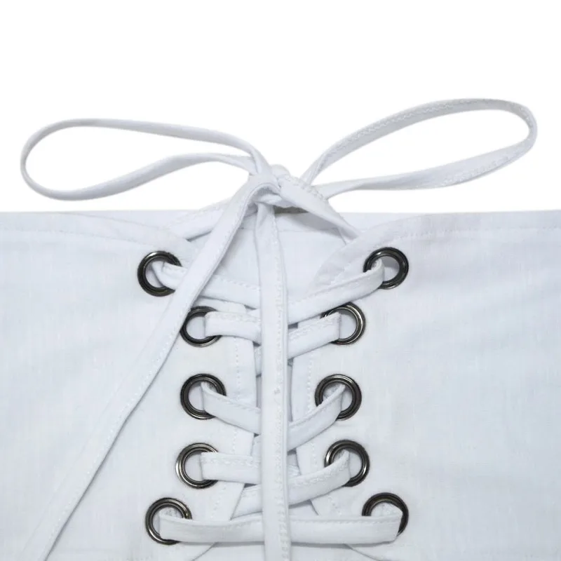 Новый Модный женский винтажный трикотажный корсет на шнуровке бандаж однотонный