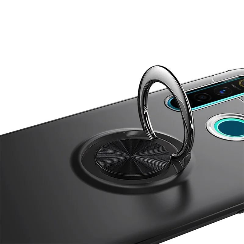 Противоударный чехол для OPPO Realme 5, чехол, магнитный кольцевой кронштейн, мягкий матовый Силиконовый чехол для телефона, чехол для realme5