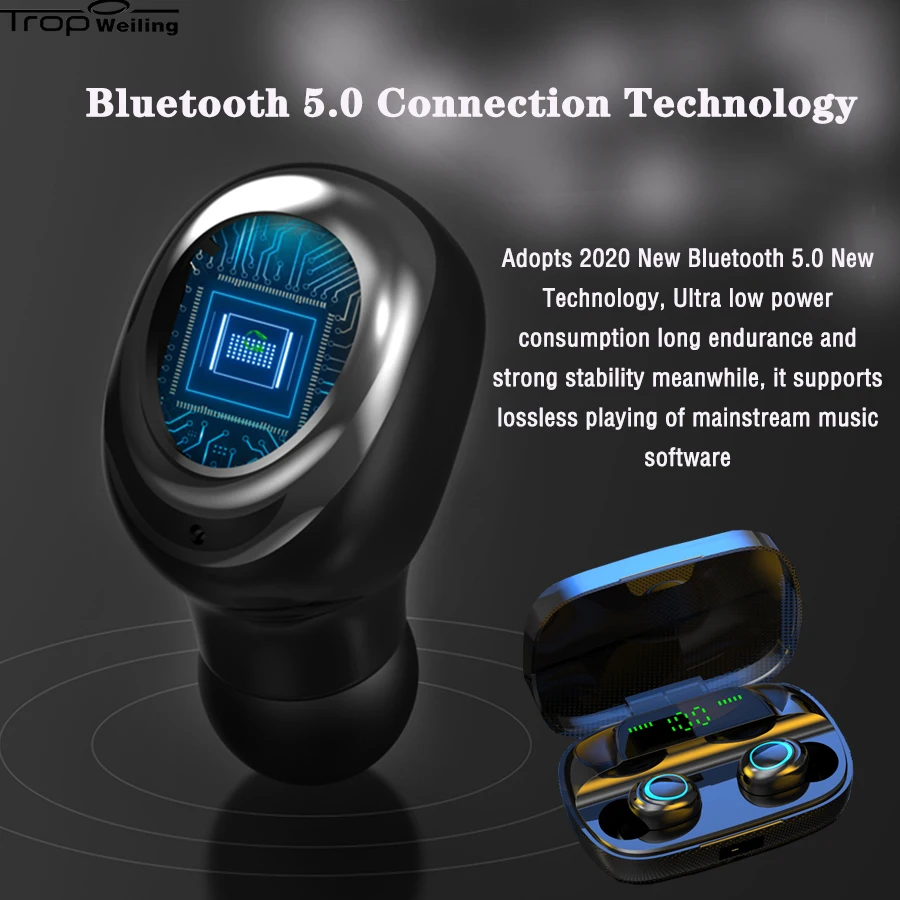 Bluetooth-наушники Trop Weiling TWS настоящие беспроводные bluetooth-наушники гарнитура для