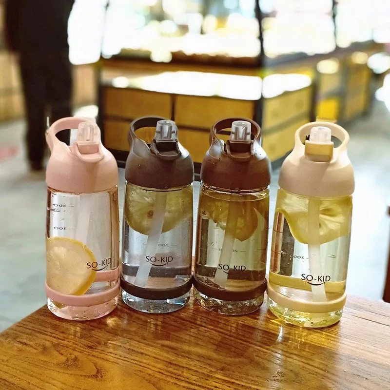 Модная бутылка для воды большой емкости 1000 мл с ручкой без БФА Спортивная сока