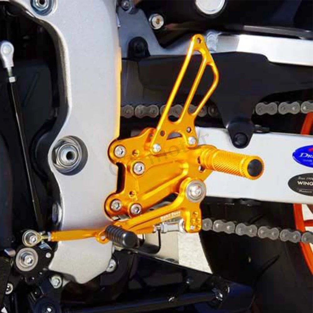 

GT Motor - Full CNC Aluminum Motorcycle Adjustable Rearsets Rear Sets Foot Pegs For KAWASAKI ZX10R ZX-10R 2004-2005