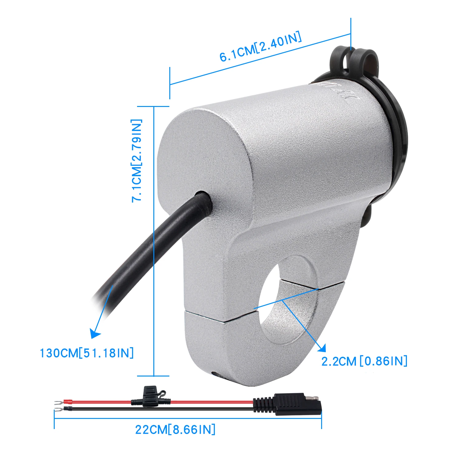 

12V USB Motorcycle Charger Waterproof Quick Chargers Dual USB Fast Power Adapter LED Switch For Mobile Motorcross Accessories