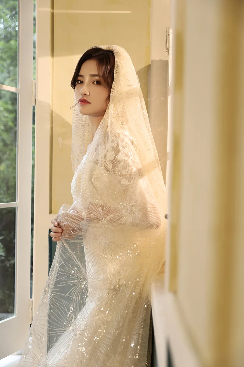 Роскошная блестящая Однослойная свадебная фата с гребнем jaevini Длинная длиной 3 м