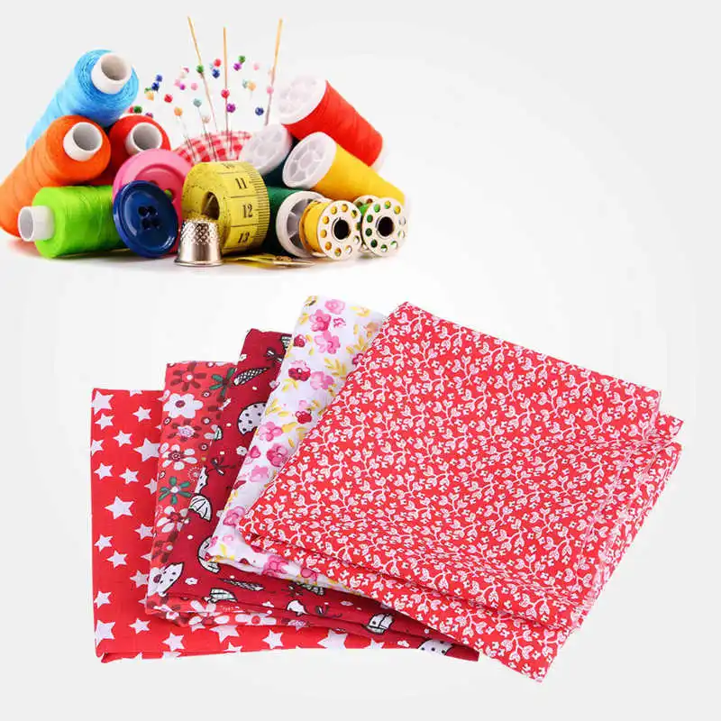 

5Pcs/Set DIY Handcraft Cotton Craft Fabric Soft Sewing Quilting Printed Cloth Set