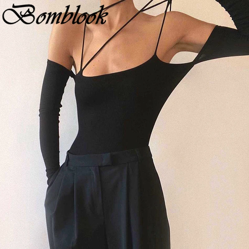 

Bomblook Casual Fashion Women's Solid Tops Autumn 2021 Off Shoulder Backless Long Sleeve Bodysuits Female Sexy Streetwears