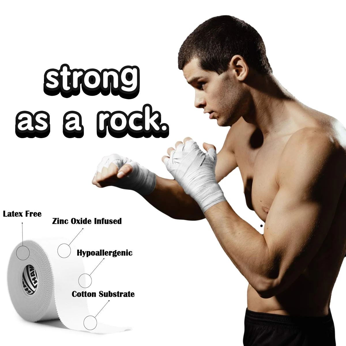 

White Sports Bandage Boxing Martial Arts MMA Easy to Tear with No Sticky Residue Ankle Tape Climbing Tape Boxing Sports Tape