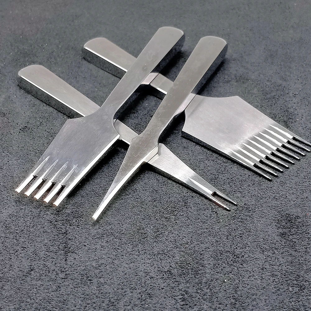 

High quality Leather Chisel French Style Pricking Iron Sharp Leather Punching Tool Polish-2.45/2.7/3.0/3.38/3.85/4.0mm Obverse