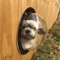 pet door dog fence window round transparent acrylic dome pet peeping backyard security gates reduce barking pet supplies