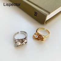 lispector 925 sterling silver korean irregular flower pearl rings for women men light luxury baroque ring unisex party jewelry