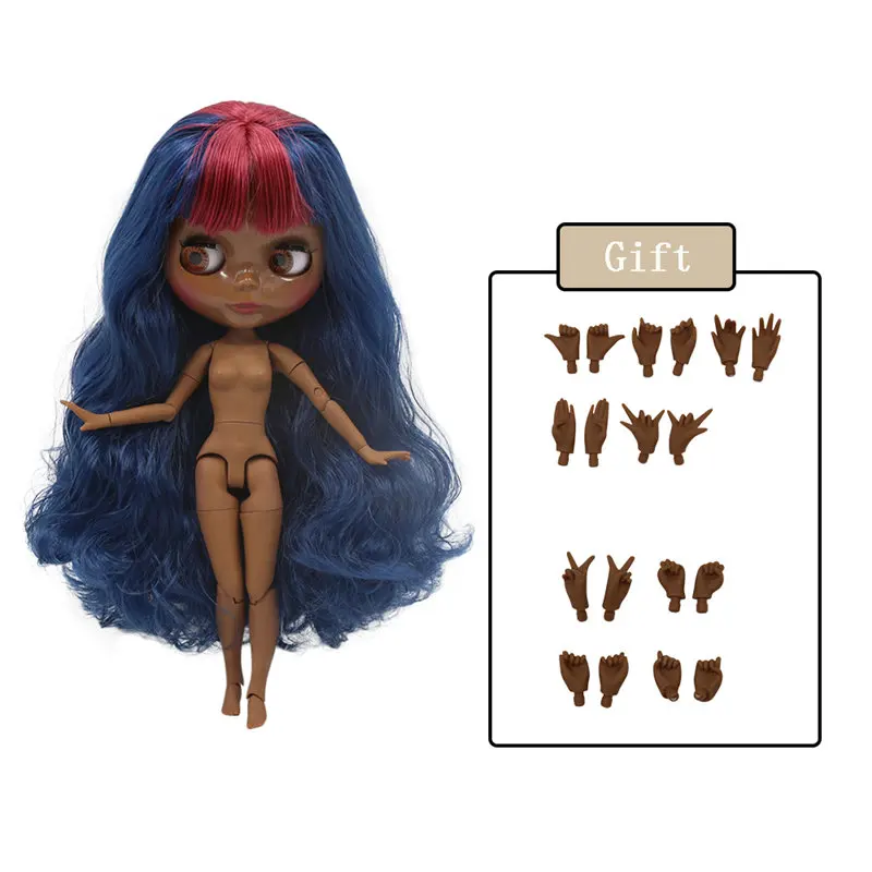 Glossy face 24366221 Ледяная фабрика Blyth кукла Обнаженная соединение тела с ручной набор A& B 1/6 BJD Модная Кукла подходит diy Макияж Специальная цена - Цвет: Glossy face 24366221