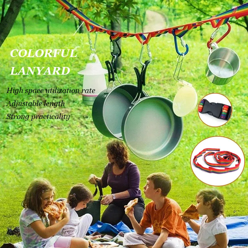 

1pcs Multifunctional Camping Hanging Rope Colorful Rope Tent Camping Climbing Accessories Outdoor Clothesline Thick Weave Bring