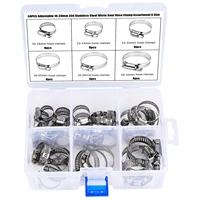 hose clips adjustable 10 38mm 304 stainless steel worm gear hose clamp assortment58 1 116 7 sizes34 pack