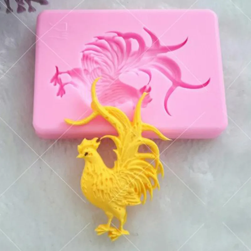 

1Pc DIY Cock Chicken Silicone Molds Sugar Paste Candy Chocolate Mold Fondant Cake Decorating Tools Soap Polymer Clay Moulds