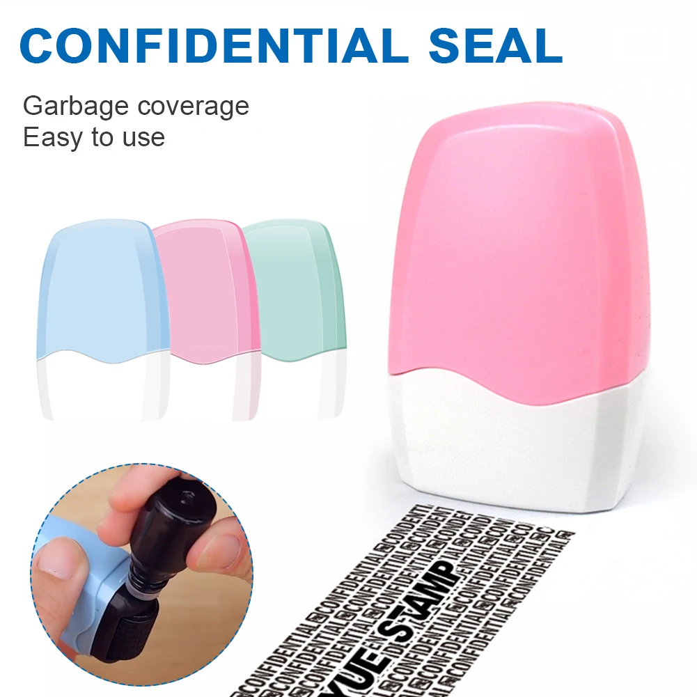 

3 Colors Data Protection Roller Stamp Imitated Cap Design Confidential Information Privacy Guard Reduce Ink Volatilization Rate