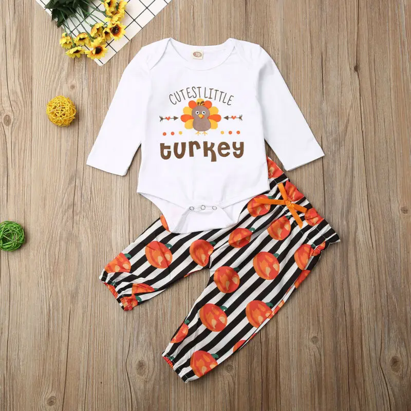 

UK Thanksgiving DAY Clothes Newborn Baby Boys Clothes Tops+Pants Loose Jumpsuit Outfits Clothes Set 0-24 months