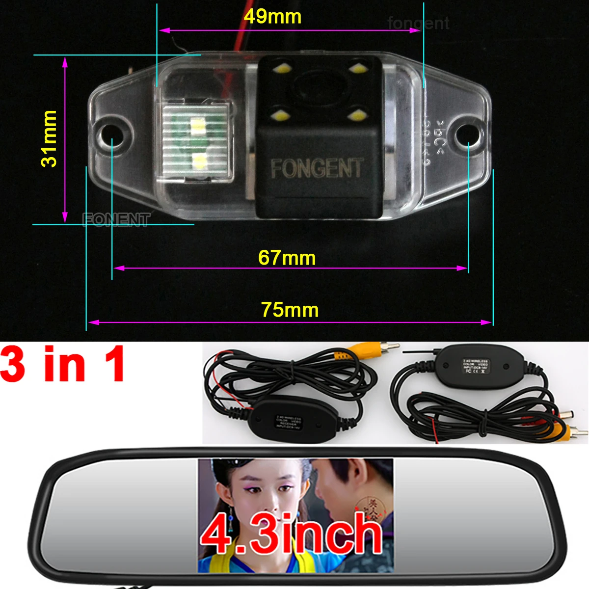 8143-H1-43-AV Для Toyota Land Cruiser LC 90 120 серии Prado 2700 4000 1996~ автомобильный sony парковочный монитор заднего вида - Название цвета: 8143-H1-43-AV