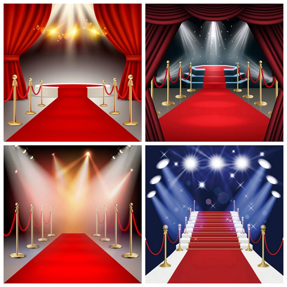Фон для фотосъемки с изображением красной ковровой дорожсветильник Ки вечерние
