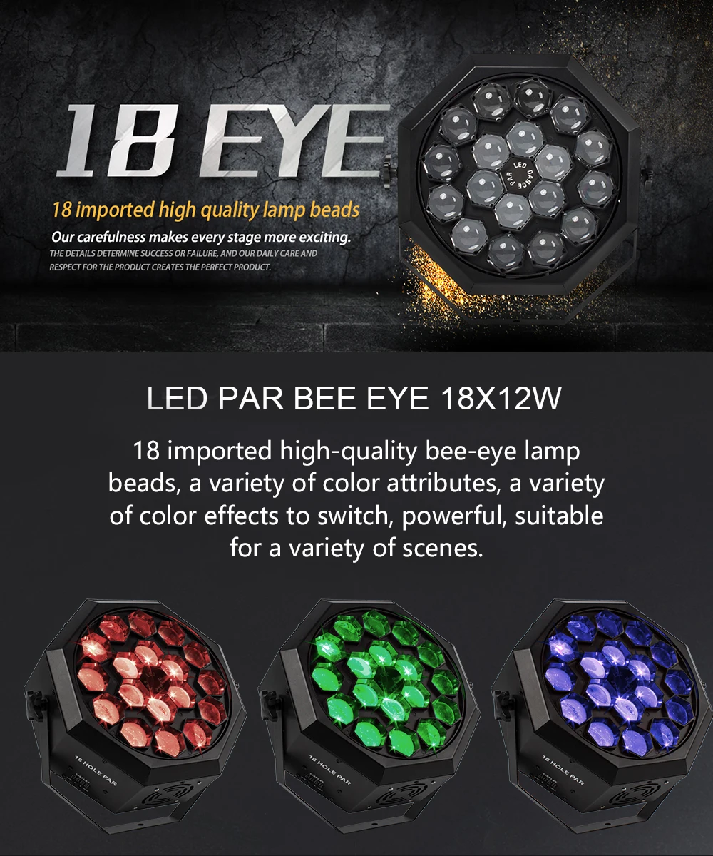 SHEHDS Led Par Bee Eye 18x12 Вт RGBW светильник ing сценический луч светильник Профессиональный DJ диско сценический светильник s