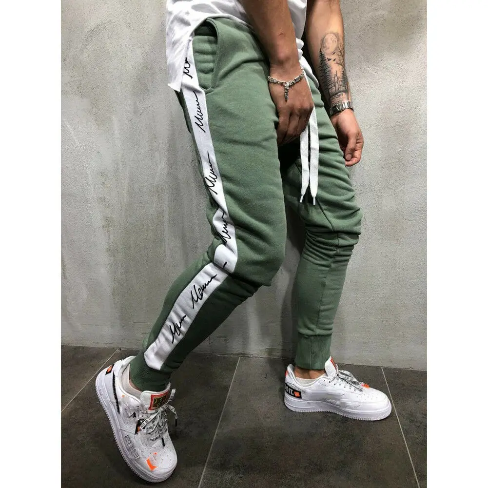 Hot Sale New Fashion Trend Men's Gym Slim Fit Long Pencil Trousers Hip Pop Tracksuit Bottoms Skinny Joggers Sweat Pants