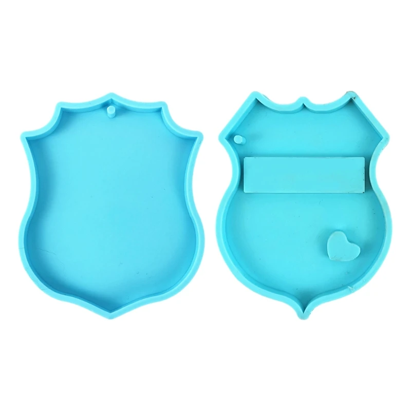 

Key Chain Pendant Silicone Mould DIY Crafts Jewelry Making Tool Shiny Police Badge Keychain Epoxy Resin Mold