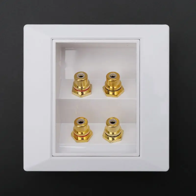 

RCA Wall Socket Audio Panel Speaker Junction Box Lotus Power Outlet