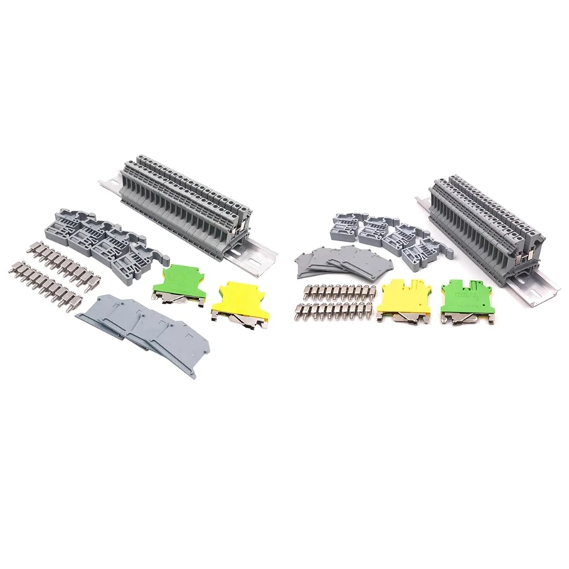 

2 комплекта клеммных колодок на Din-рейку, модель Uk5N