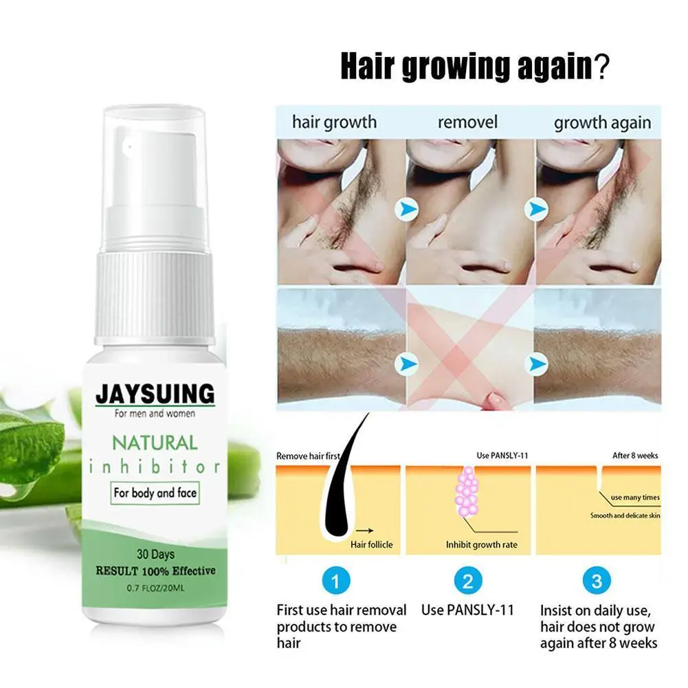 

1Pcs Permanent Hair Growth Removal Inhibitor Spray Intimate Armpit Bikini Hair Painless Stop Body Legs Beard D1P6