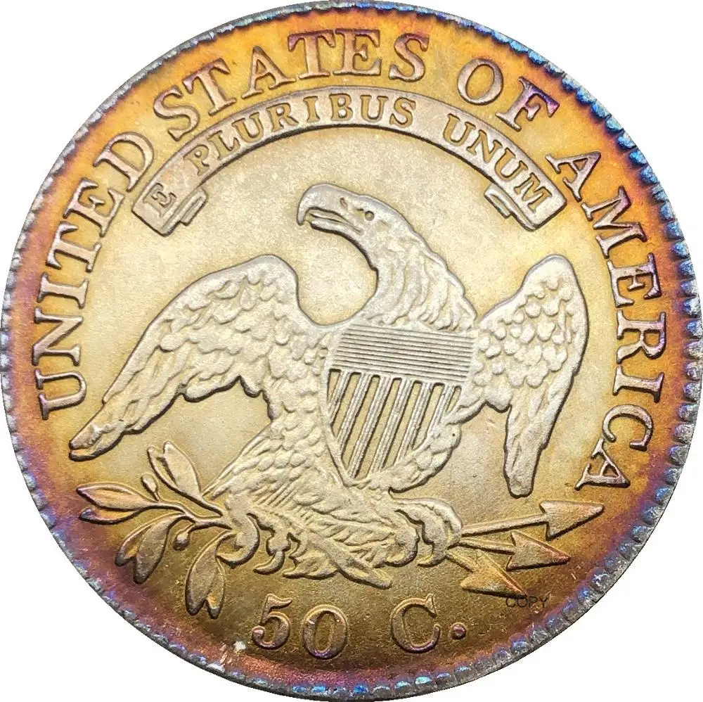 

United States 50 Cents Dollar Liberty Eagle Capped Bust Half Dollar 1826 Cupronickel Plated Silver Copy Coin