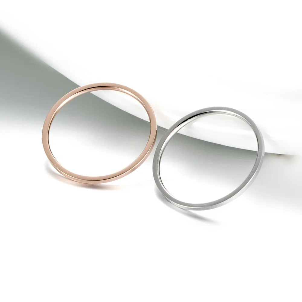 

Stainless Steel Womens Rings Rose Gold Glossy Simple Trendy For Lovers Wife Couple Girlfriend Jewelry Creativity Gift Wholesale