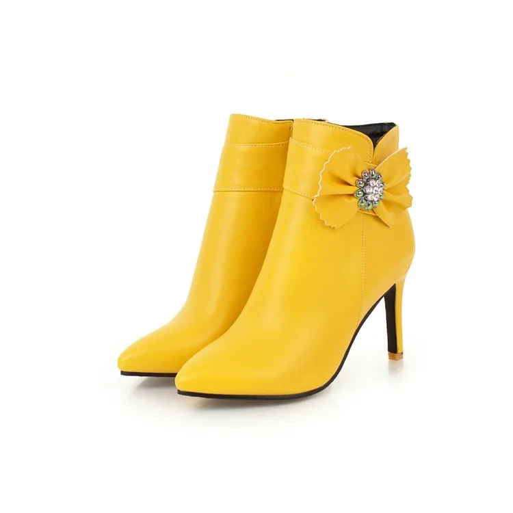 Размера плюс 10 11 Женская обувь Ботильоны для женщин Женские сапоги с боковой