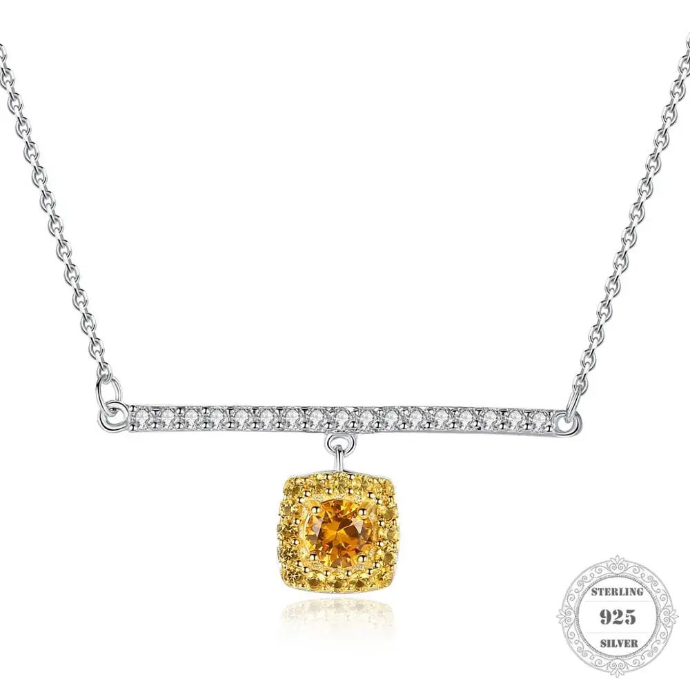 

Necklace Exquisite Yellow Zircon Pendant Ts 925 Sterling Silver Link Chain Fashion Jewelry Thomas Style Bijoux Gift For Women