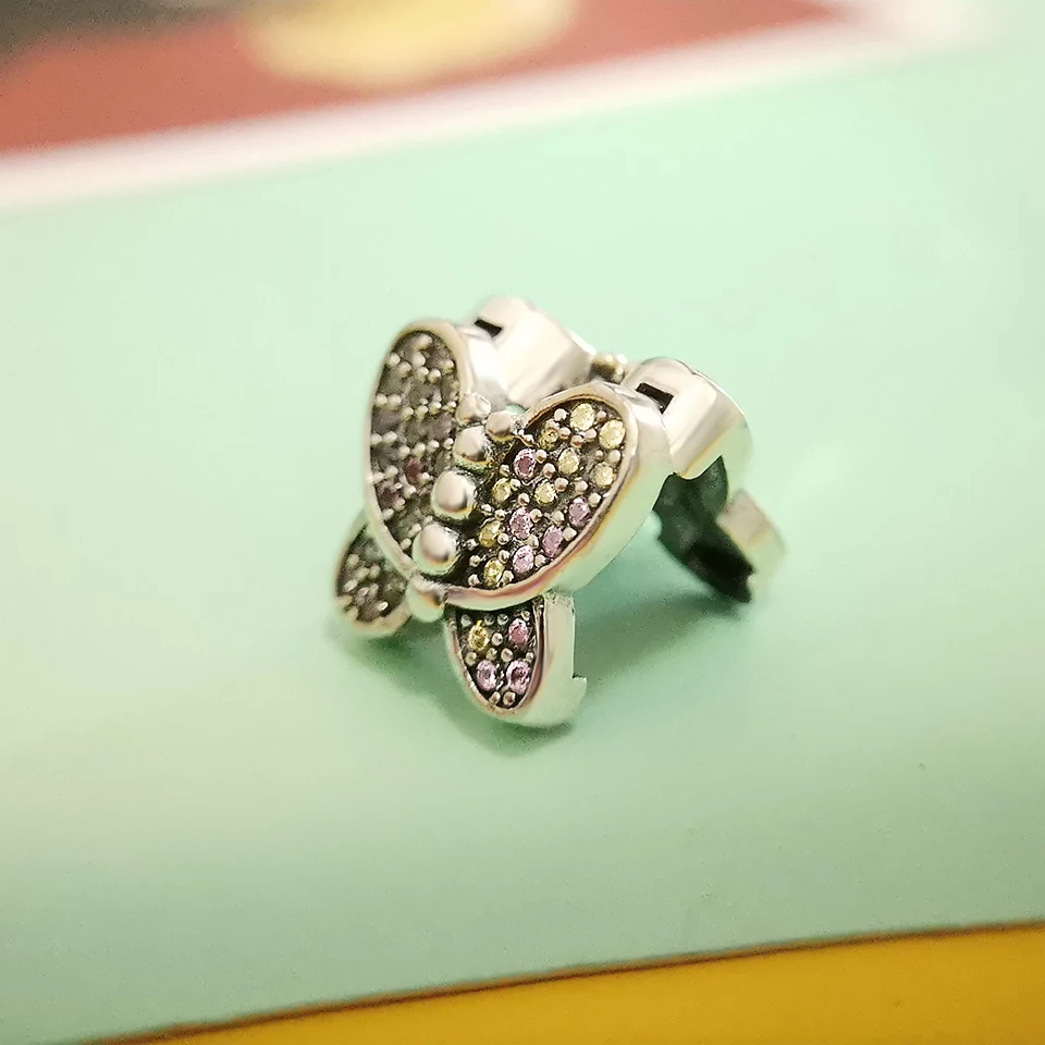 

Real 925 Sterling Silver Sparkling CZ butterfly Charms Original Reflexion Fit Original Bracelets Pendant Jewelry Making