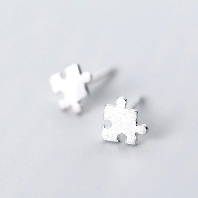Trusta 925 пробы серебряные ювелирные изделия модные милые миниатюрные 6 мм X 6 мм креативные головоломки серьги-гвоздики подарок для девочек Дети Леди DS419