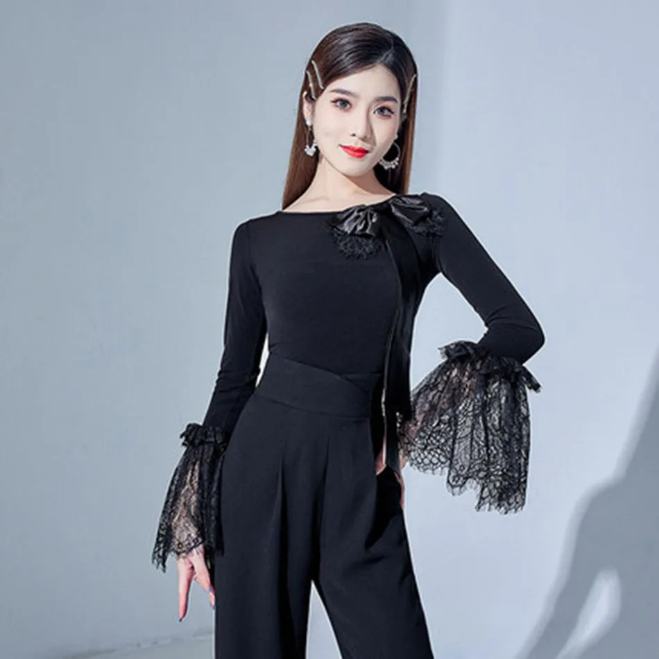 Женские топы для латиноамериканских танцев L21257A кружевные дизайнерские женские