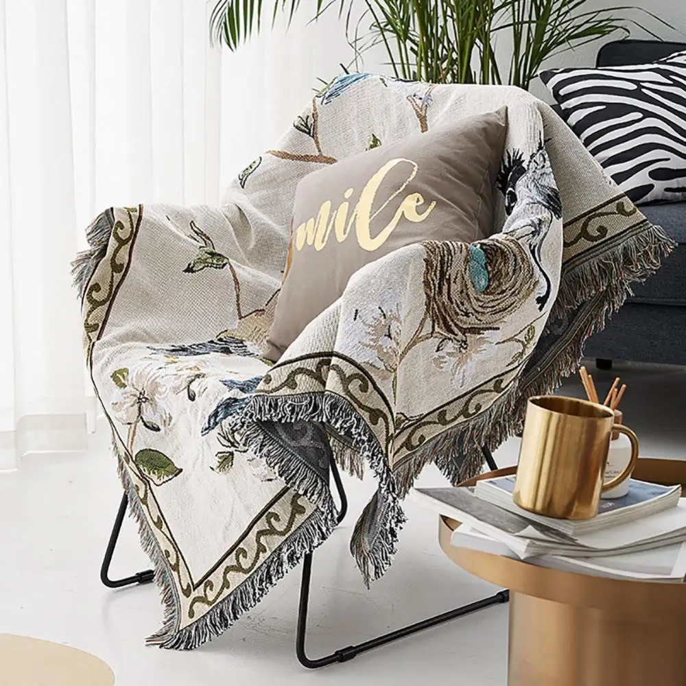 

Universal Cotton Cloth Hand Knitting Couch Sofa Chair Blanket Rug Slipcover