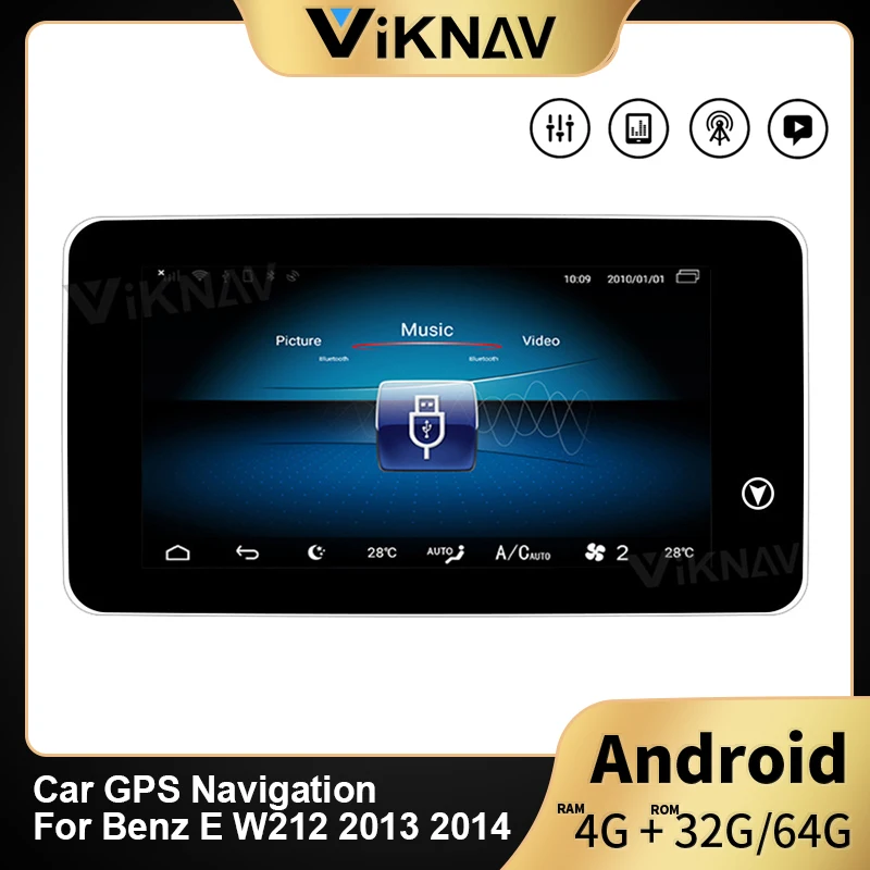 

Автомобильный мультимедийный стерео плеер на платформе Android с GPS-навигацией, для Benz E W212, 2013, 2014, авто, GPS, радио, магнитола