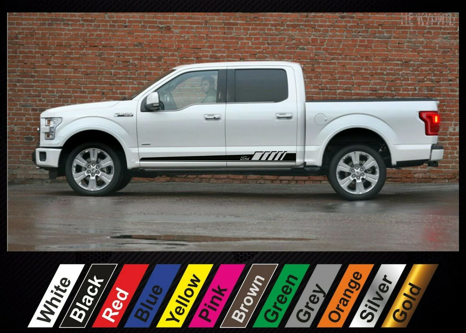 

Для x2 наклеек Ford F-150 Raptor графическая боковая полоса наклейка #3