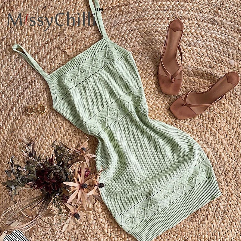 MissyChilli Crochet hollow out bodycon black dress Women streetwear elegant summer Sexy sleeveless party large size | Женская одежда