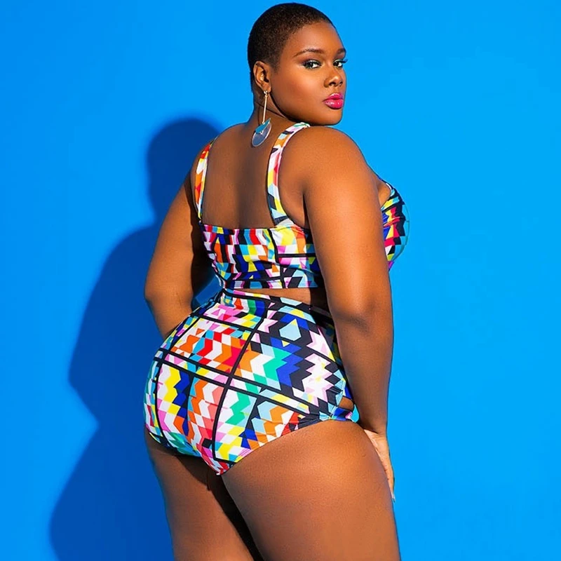 

Plus Size Swimwear Bandage Cut Out Bathing Suit Women One Piece Swimsuit African Print Monokin Large Size Bodysuit Sexy Swimsuit