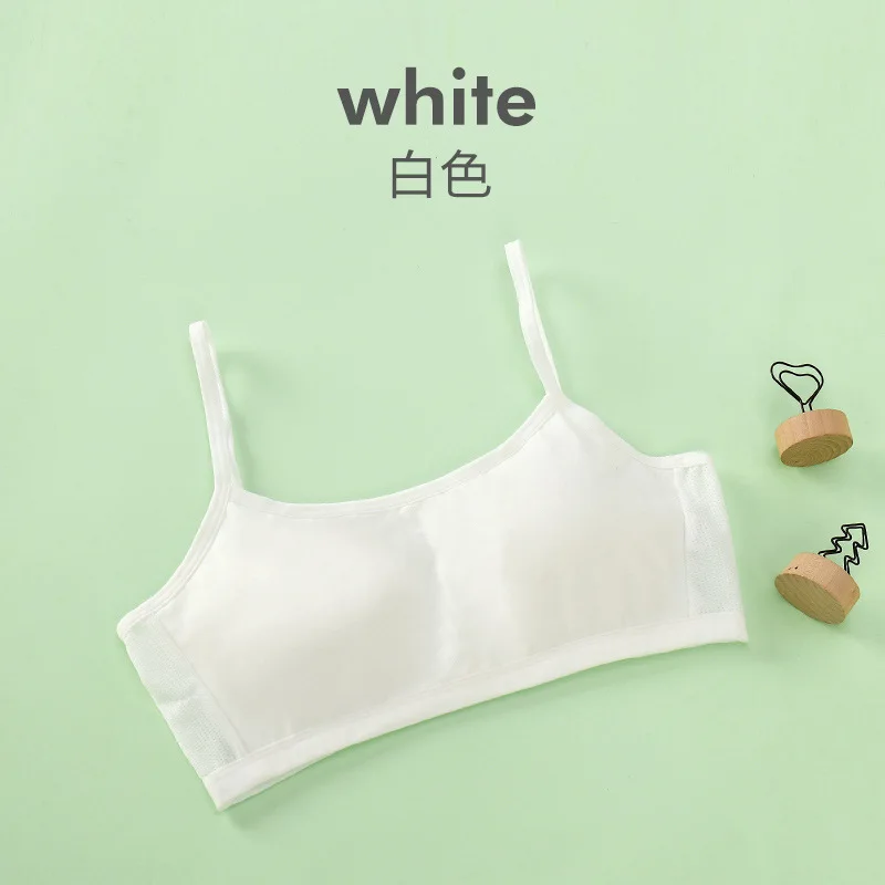 

New Girl's Sports Underwear Cotton Girl's Growing Vest Junior High School Student Strap Bra without Steel Ring