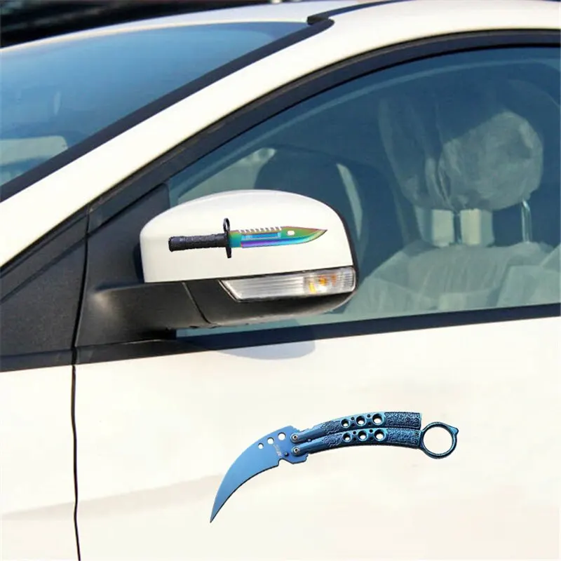 

Car Knife Sticker Automatic Switchblade Knife Car Truck Decal Bumper Window Graffiti Stickers Waterproof Scratch Decorative 13cm