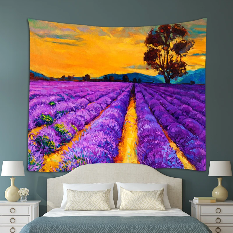 Закат гобелен картина маслом живописные настенные Висячие гобелены Индия коврик