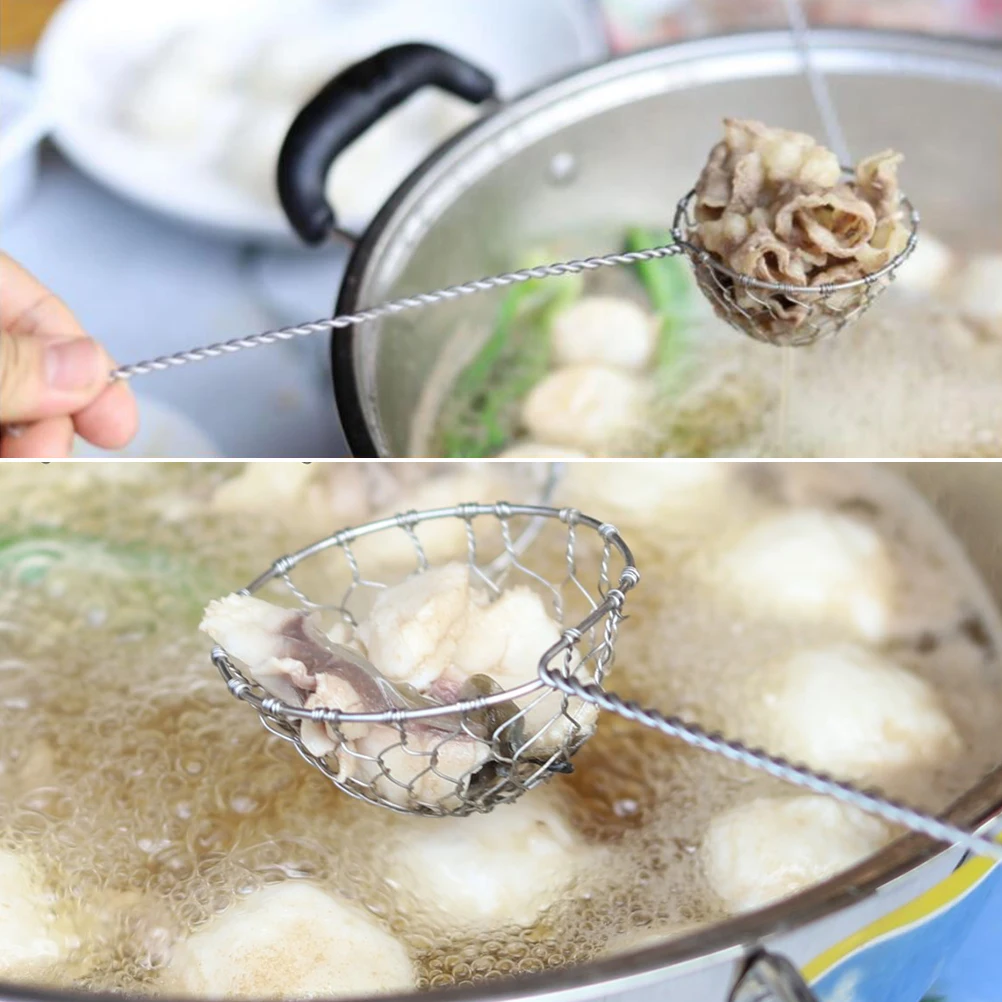 Сито для фондю сито из нержавеющей стали кухонный дуршлаг с длинной ручкой