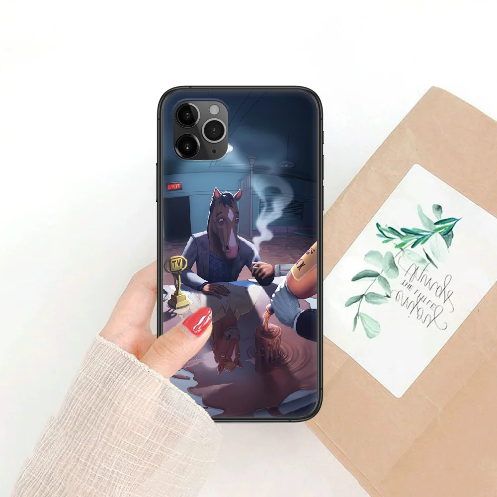 

Cartoons BoJack Horsemans Phone Case Cover Hull For iphone 5 5s se 2 6 6s 7 8 12 mini plus X XS XR 11 PRO MAX black soft bumper
