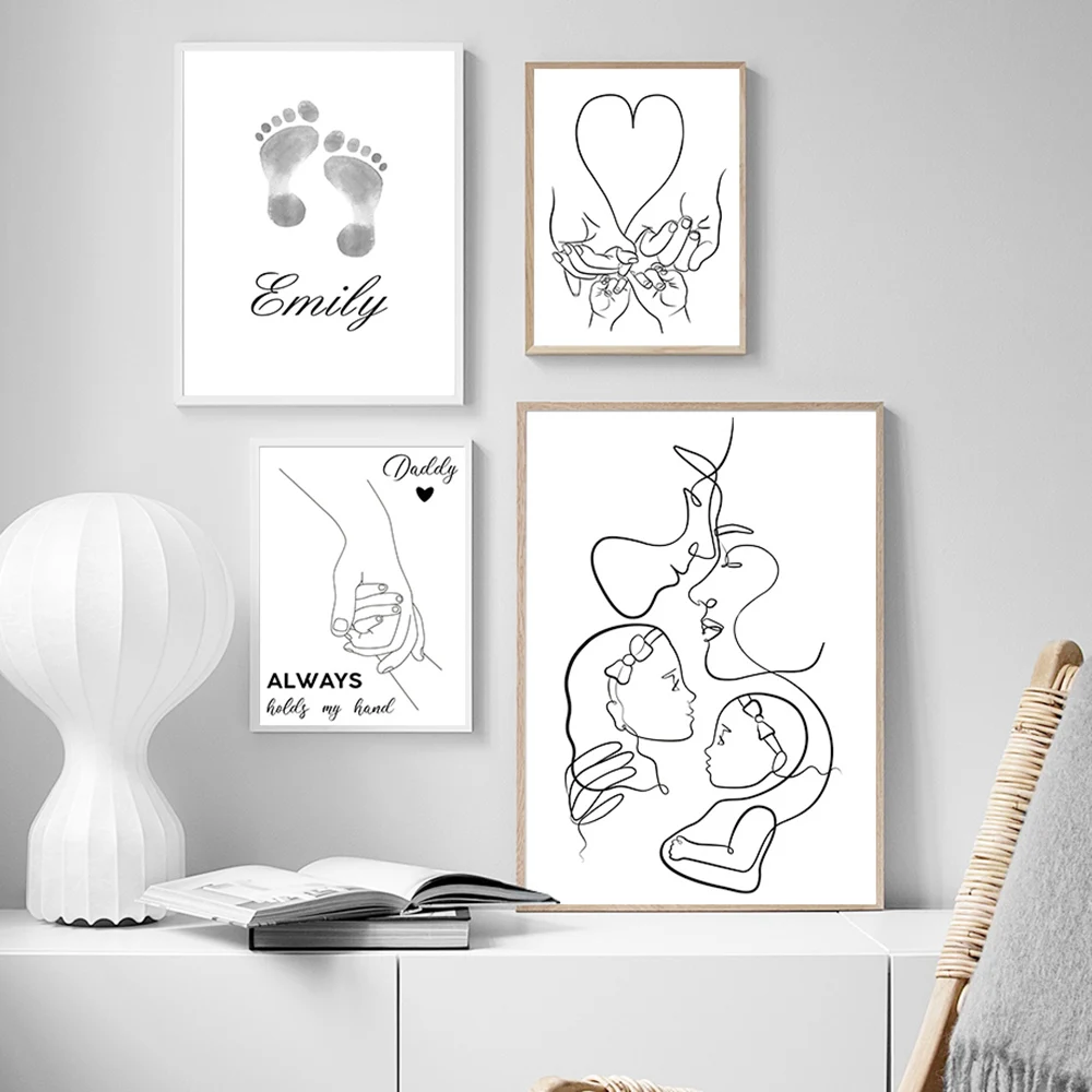 Скандинавская линия художественные плакаты семейная любовь Бабочка детский