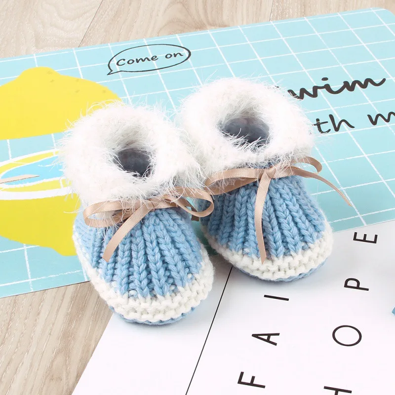 

Autumn Winter Baby Shoes Cute Baby First Walkers Kids Newborn Toddler Warm Knitting Boots
