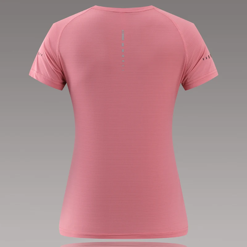 Sexy Yoga Shirts Print Mesh Women Gym Running Sport Top Workout Breathable O Collar Elastic Basic Short Sleeve