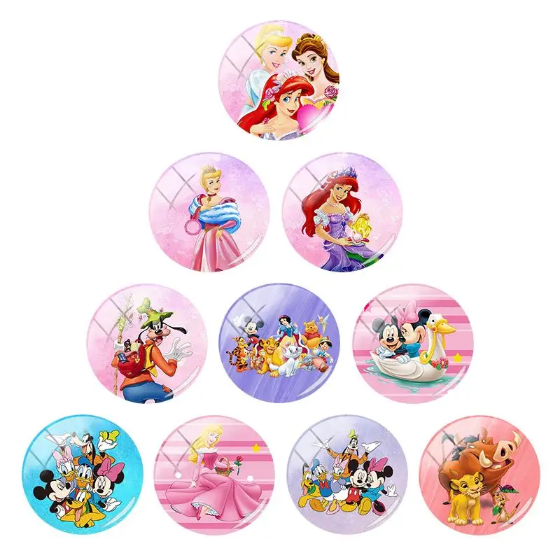 Стеклянный кабошон с рисунком из мультфильма Disney Pretty принцессы купол плоским